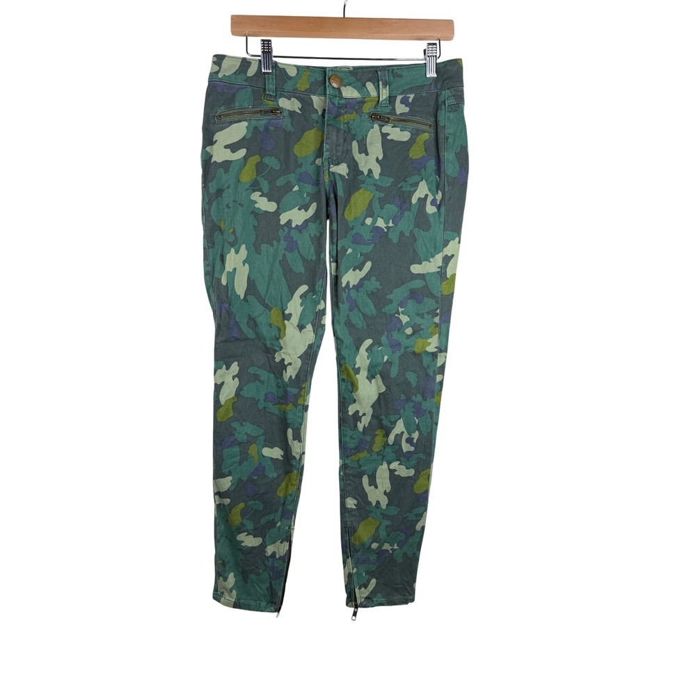Cabi Women's Clover Camo Print Skinny Zip Ankle Pants size 6 Green Style: 766
